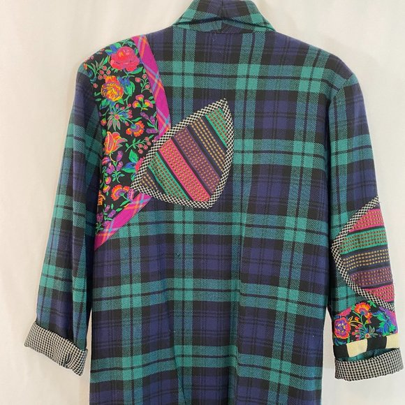 SOLD Canvasbacks Lutton & Horsefield Mixed Media Plaid Blazer NWOT - Picture 13 of 15